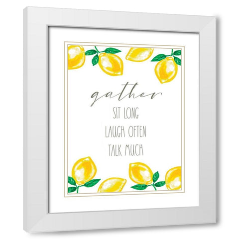 Gather Lemons White Modern Wood Framed Art Print with Double Matting by Tyndall, Elizabeth