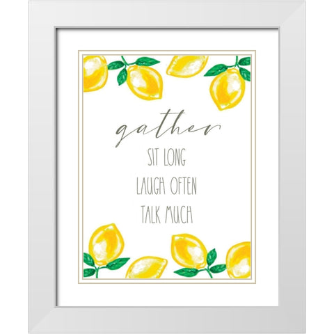 Gather Lemons White Modern Wood Framed Art Print with Double Matting by Tyndall, Elizabeth