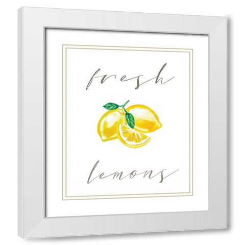 Fresh Lemons White Modern Wood Framed Art Print with Double Matting by Tyndall, Elizabeth