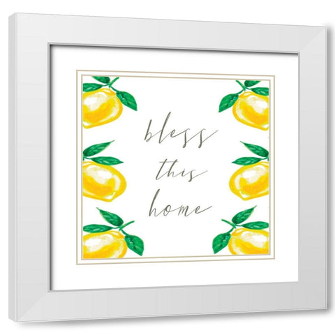 Bless This Home White Modern Wood Framed Art Print with Double Matting by Tyndall, Elizabeth