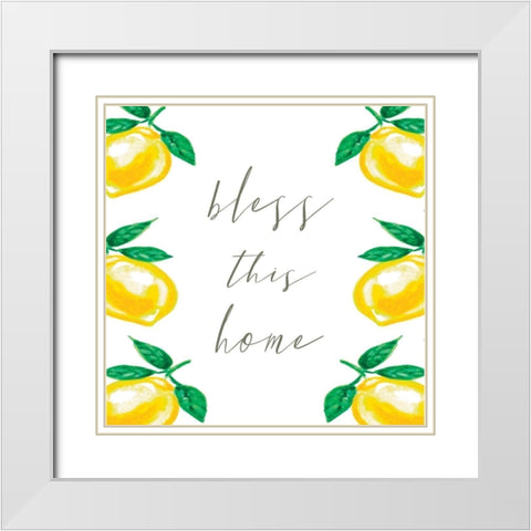 Bless This Home White Modern Wood Framed Art Print with Double Matting by Tyndall, Elizabeth