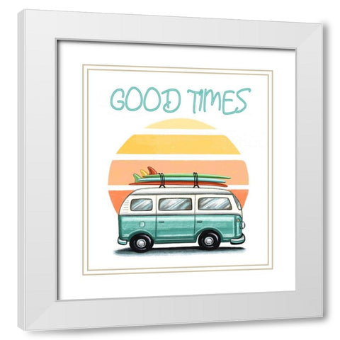 Good Times White Modern Wood Framed Art Print with Double Matting by Tyndall, Elizabeth