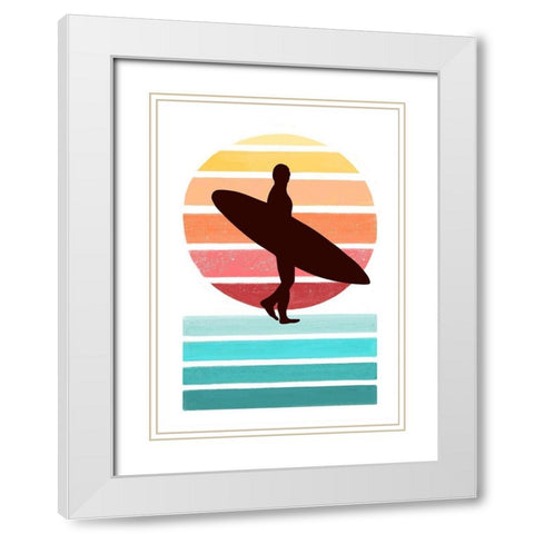 Surfer White Modern Wood Framed Art Print with Double Matting by Tyndall, Elizabeth