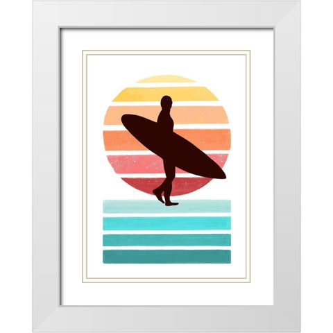 Surfer White Modern Wood Framed Art Print with Double Matting by Tyndall, Elizabeth