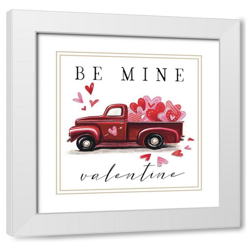 Be Mine White Modern Wood Framed Art Print with Double Matting by Tyndall, Elizabeth