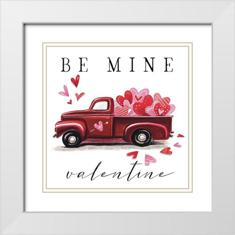 Be Mine White Modern Wood Framed Art Print with Double Matting by Tyndall, Elizabeth