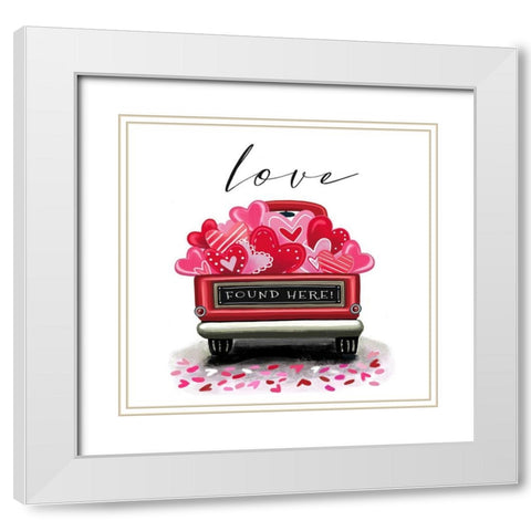 Love Found Here White Modern Wood Framed Art Print with Double Matting by Tyndall, Elizabeth