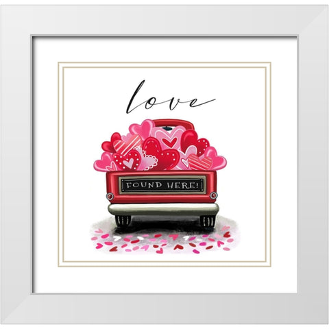 Love Found Here White Modern Wood Framed Art Print with Double Matting by Tyndall, Elizabeth