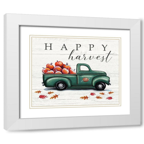 Happy Harvest White Modern Wood Framed Art Print with Double Matting by Tyndall, Elizabeth