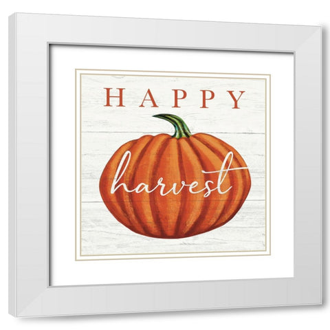 Happy Harvest White Modern Wood Framed Art Print with Double Matting by Tyndall, Elizabeth