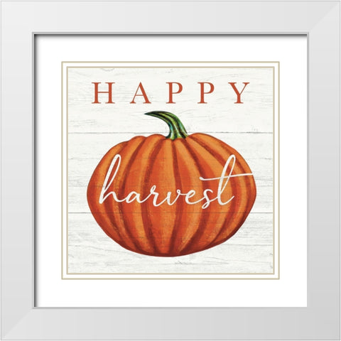 Happy Harvest White Modern Wood Framed Art Print with Double Matting by Tyndall, Elizabeth