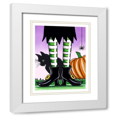 Halloween Witch White Modern Wood Framed Art Print with Double Matting by Tyndall, Elizabeth