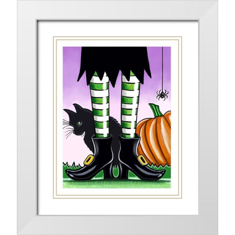 Halloween Witch White Modern Wood Framed Art Print with Double Matting by Tyndall, Elizabeth