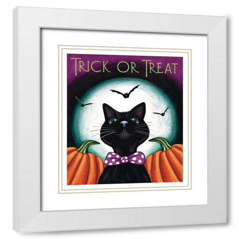 Trick or Treat White Modern Wood Framed Art Print with Double Matting by Tyndall, Elizabeth