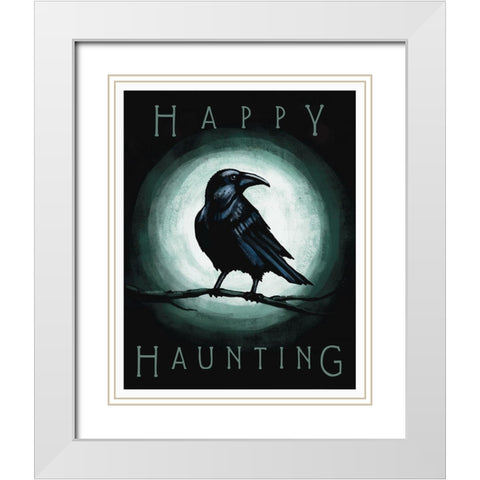 Happy Haunting White Modern Wood Framed Art Print with Double Matting by Tyndall, Elizabeth