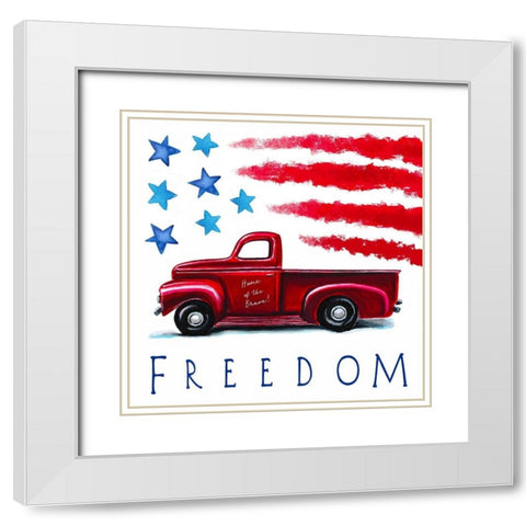 Freedom White Modern Wood Framed Art Print with Double Matting by Tyndall, Elizabeth