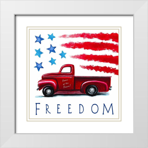 Freedom White Modern Wood Framed Art Print with Double Matting by Tyndall, Elizabeth