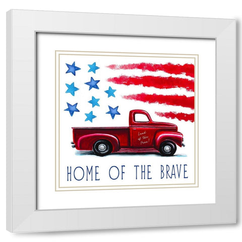 Home of the Brave White Modern Wood Framed Art Print with Double Matting by Tyndall, Elizabeth