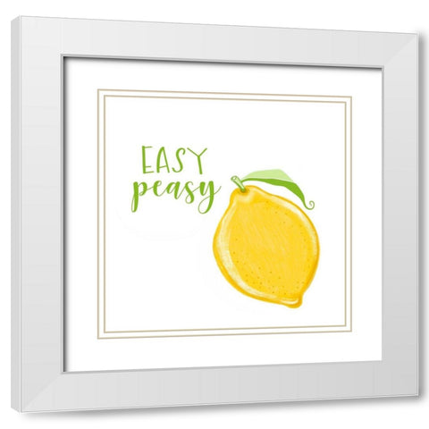 Easy Peasy White Modern Wood Framed Art Print with Double Matting by Tyndall, Elizabeth