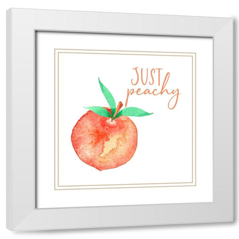 Just Peachy White Modern Wood Framed Art Print with Double Matting by Tyndall, Elizabeth