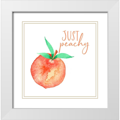 Just Peachy White Modern Wood Framed Art Print with Double Matting by Tyndall, Elizabeth