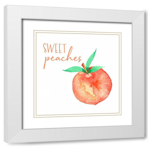 Sweet Peaches White Modern Wood Framed Art Print with Double Matting by Tyndall, Elizabeth