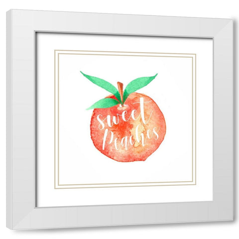 Sweet Peaches White Modern Wood Framed Art Print with Double Matting by Tyndall, Elizabeth