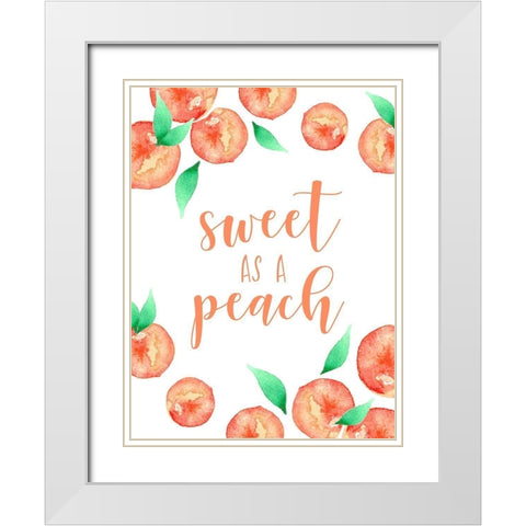 Sweet as a Peach White Modern Wood Framed Art Print with Double Matting by Tyndall, Elizabeth