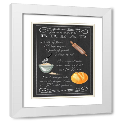 Homemade Bread Recipe White Modern Wood Framed Art Print with Double Matting by Tyndall, Elizabeth