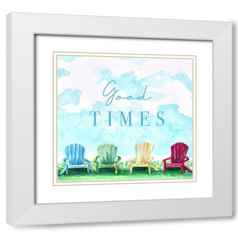 Good Times White Modern Wood Framed Art Print with Double Matting by Tyndall, Elizabeth