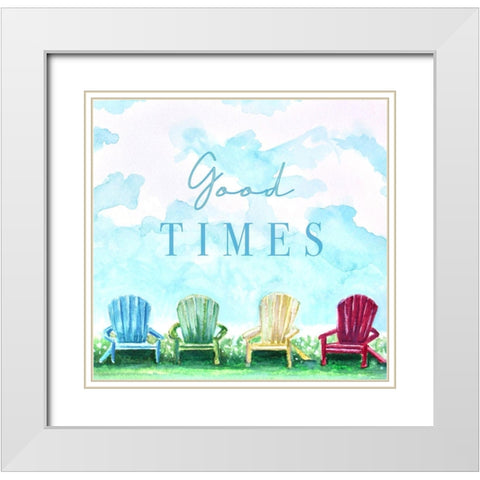 Good Times White Modern Wood Framed Art Print with Double Matting by Tyndall, Elizabeth