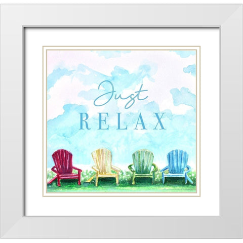 Just Relax White Modern Wood Framed Art Print with Double Matting by Tyndall, Elizabeth