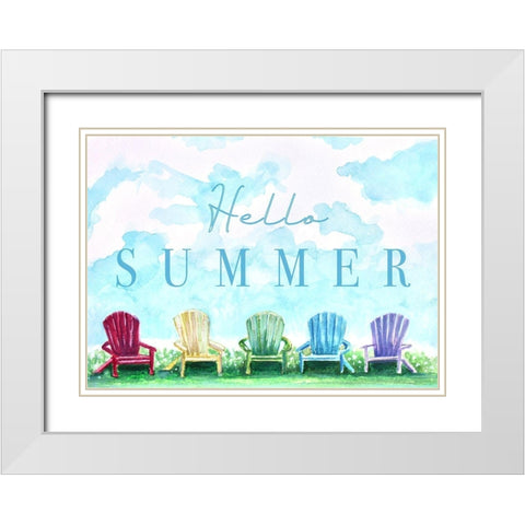 Hello Summer White Modern Wood Framed Art Print with Double Matting by Tyndall, Elizabeth