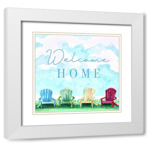 Welcome Home White Modern Wood Framed Art Print with Double Matting by Tyndall, Elizabeth