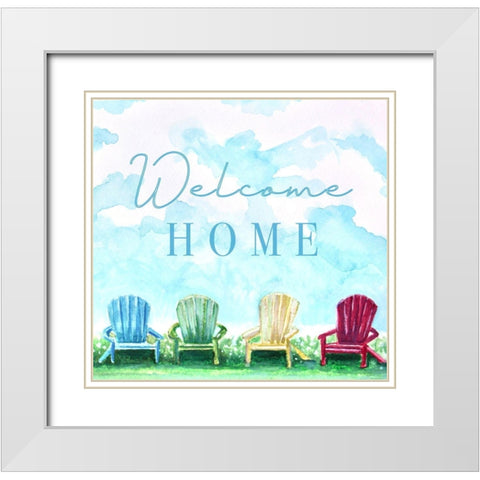 Welcome Home White Modern Wood Framed Art Print with Double Matting by Tyndall, Elizabeth