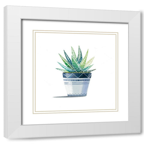 Aloe Plant White Modern Wood Framed Art Print with Double Matting by Tyndall, Elizabeth