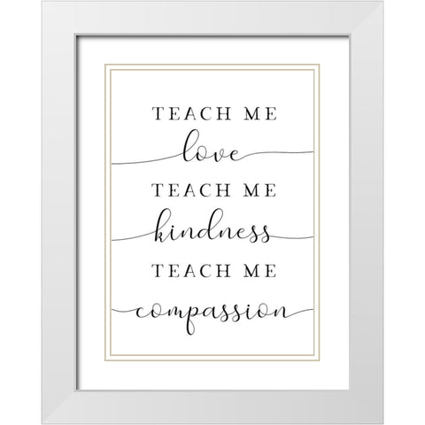 Teach Me White Modern Wood Framed Art Print with Double Matting by Tyndall, Elizabeth