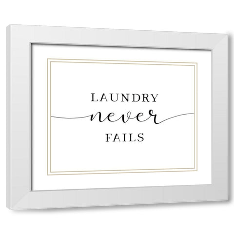 Laundry Never Fails White Modern Wood Framed Art Print with Double Matting by Tyndall, Elizabeth