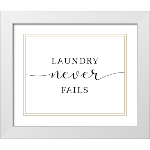 Laundry Never Fails White Modern Wood Framed Art Print with Double Matting by Tyndall, Elizabeth