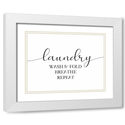 Laundry Repeat White Modern Wood Framed Art Print with Double Matting by Tyndall, Elizabeth