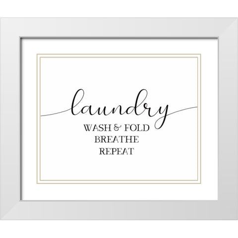 Laundry Repeat White Modern Wood Framed Art Print with Double Matting by Tyndall, Elizabeth