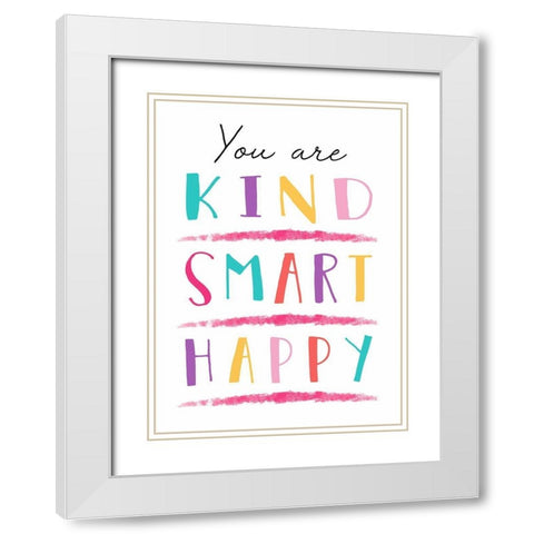 You Are Kind White Modern Wood Framed Art Print with Double Matting by Tyndall, Elizabeth