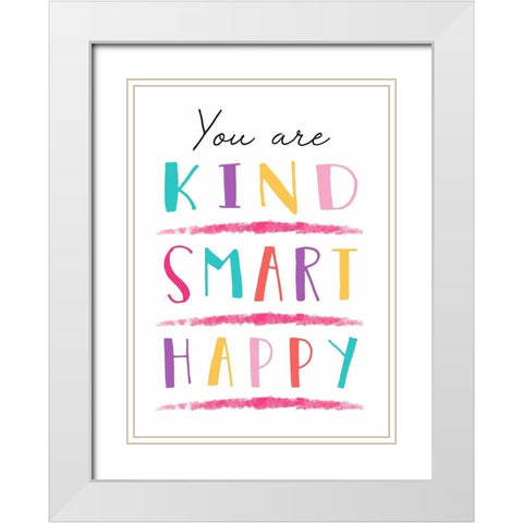 You Are Kind White Modern Wood Framed Art Print with Double Matting by Tyndall, Elizabeth