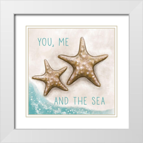 You, Me and the Sea White Modern Wood Framed Art Print with Double Matting by Tyndall, Elizabeth