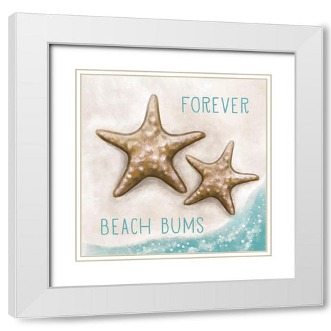 Forever Beach Bums White Modern Wood Framed Art Print with Double Matting by Tyndall, Elizabeth