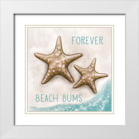 Forever Beach Bums White Modern Wood Framed Art Print with Double Matting by Tyndall, Elizabeth