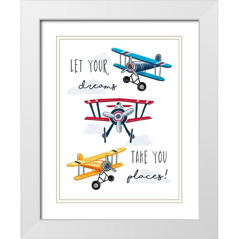 Let Your Dreams White Modern Wood Framed Art Print with Double Matting by Tyndall, Elizabeth