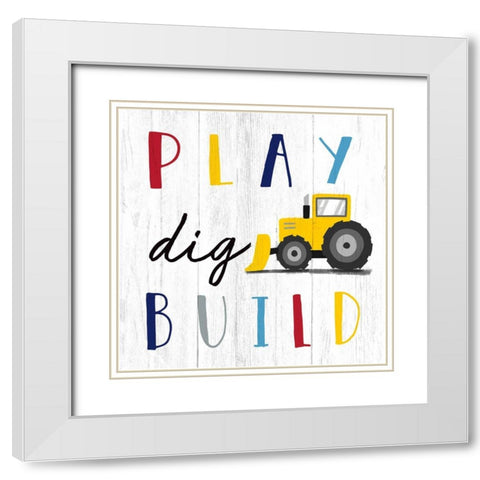 Play White Modern Wood Framed Art Print with Double Matting by Tyndall, Elizabeth