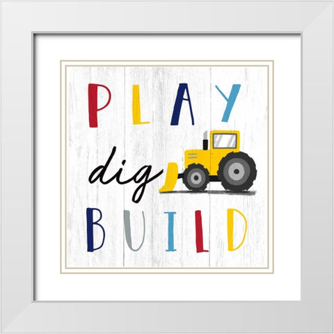 Play White Modern Wood Framed Art Print with Double Matting by Tyndall, Elizabeth