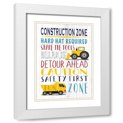 Construction Zone White Modern Wood Framed Art Print with Double Matting by Tyndall, Elizabeth